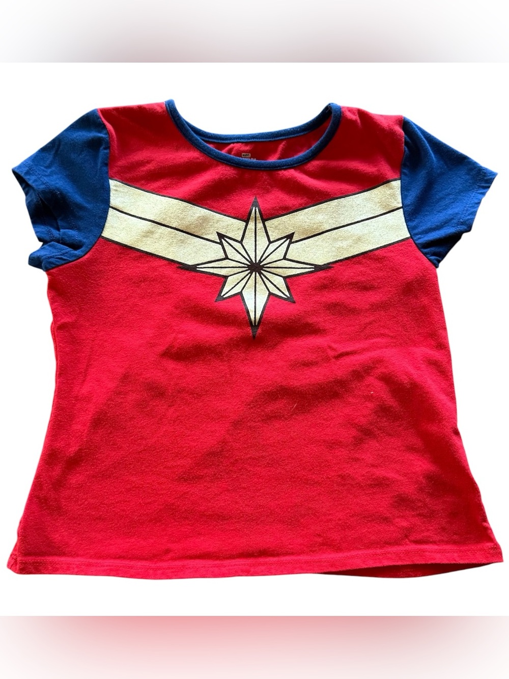 Marvel Captain Marvel Graphic Tee Girls L 10/12